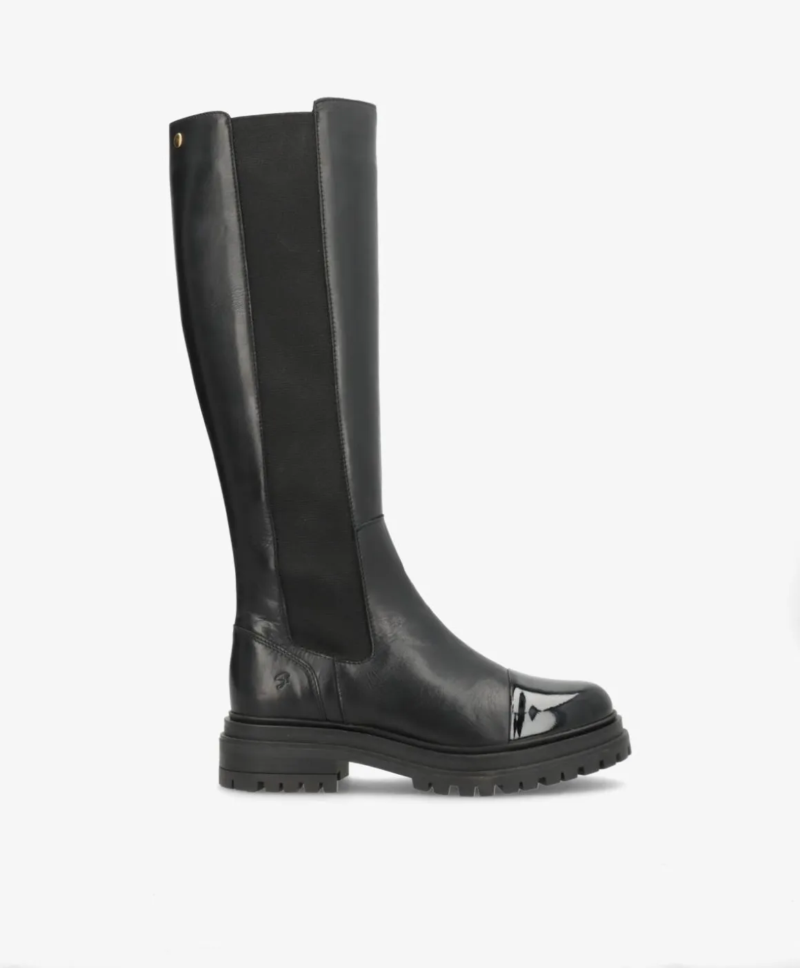 HASTA LA VISTA P Sort - Lang støvle - læder-lak