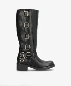 Helena - Biker støvle lang- Sort