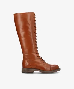 JACQUELINE - Mellembrun læder - Lange støvler Dame