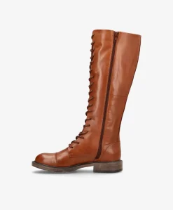JACQUELINE - Mellembrun læder - Lange støvler Dame