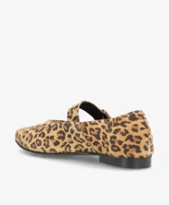 JULES S - Leopard ruskind - Ballerina med rem