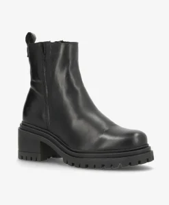 KATIE Sort - Ankel støvle - læder