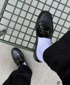 KENSINGTON P - Dame loafer - Sort lak læder