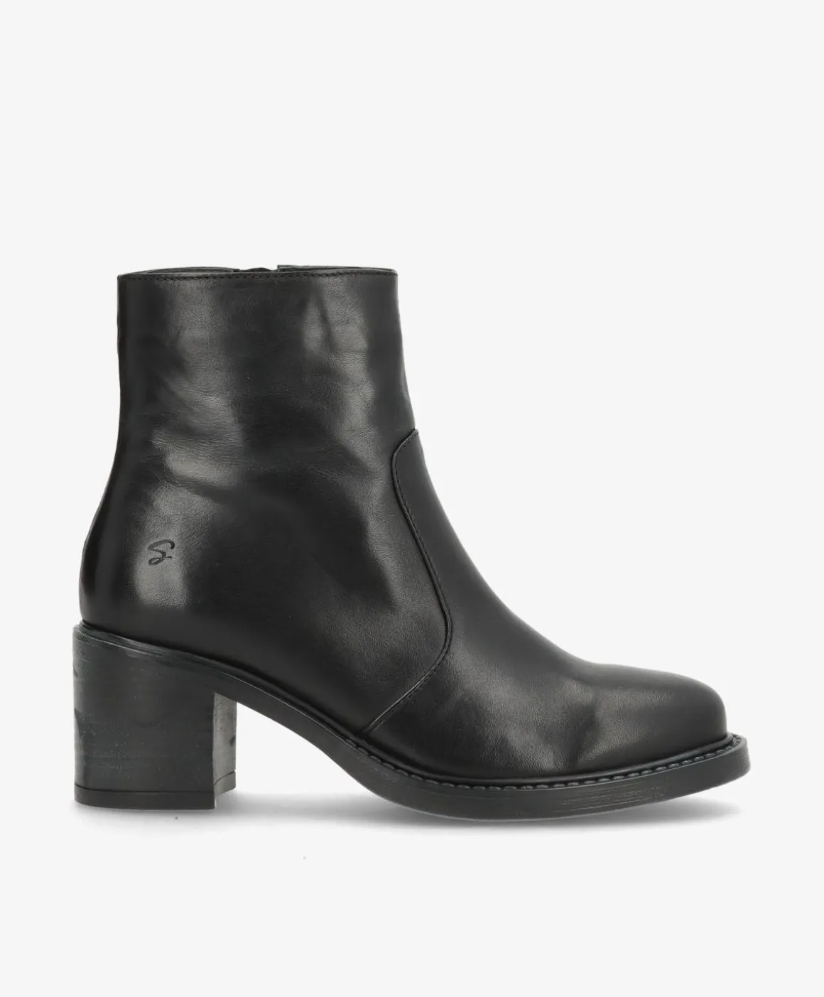 KIRAN Sort - Høj støvle med hæl - læder