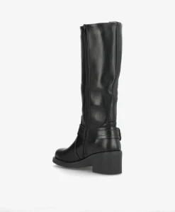 Leonie - Biker støvle lang - Sort