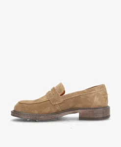 LORETTA S - Beige ruskind - Loafers Dame