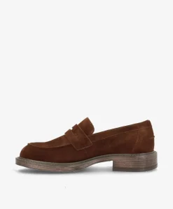 LORETTA S - Mørkebrun ruskind - Loafers Dame