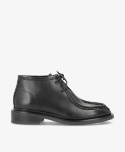 MAGNOLIA - Sort læder - Snørestøvle Dame