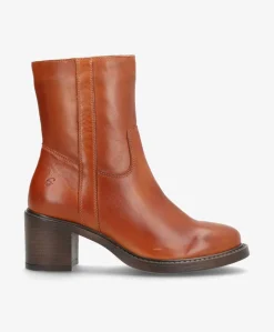 MARLEY Brun - Høj støvle med hæl - læder