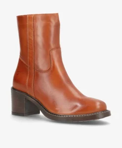 MARLEY Brun - Høj støvle med hæl - læder