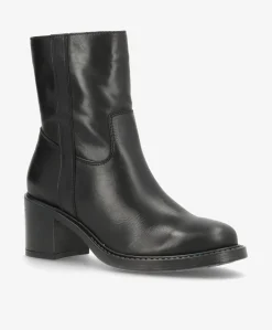 MARLEY Sort - Høj støvle med hæl - læder