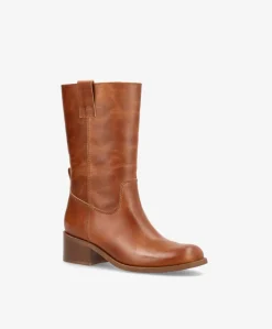 MARTINA - Mellemlang støvle dame - Cognac