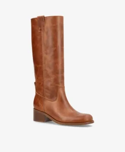 MARTINA LONG - Lang Støvle Dame - Cognac