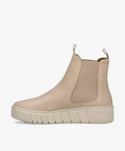 MOOVED - Cream læder - Chelsea støvler Dame