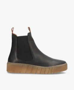 MOOVED - Sort læder - Chelsea støvler Dame