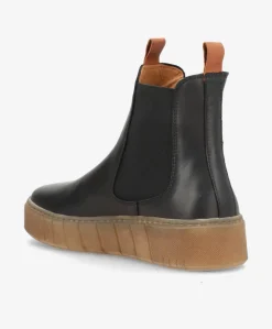 MOOVED - Sort læder - Chelsea støvler Dame