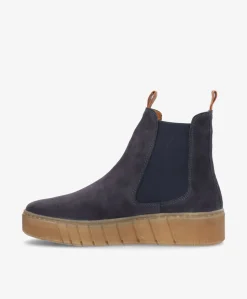 MOOVED S - Blå ruskind - Chelsea støvler Dame