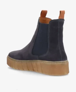 MOOVED S - Blå ruskind - Chelsea støvler Dame