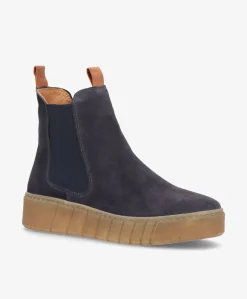 MOOVED S - Blå ruskind - Chelsea støvler Dame