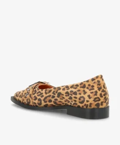 MUST S - Ballerina - Leopard mørkebrun ruskind