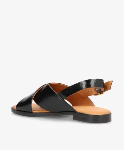 NICOLA P - Sort lak læder - Flade sandaler