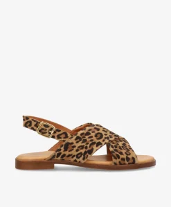 NICOLA S - Leopard ruskind - Flade sandaler