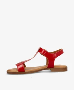 NORA P - Rød lak læder - Flade sandaler