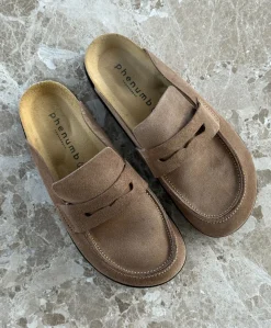 OCTAVIA - Taupe ruskind - Mules Dame