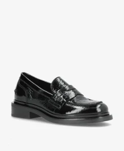 PURE P - Sort lak læder - Loafers Dame