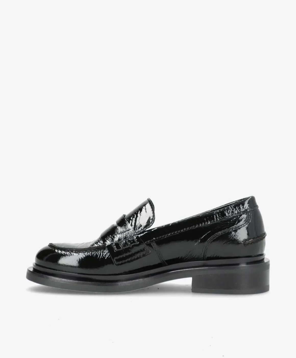 PURE P - Sort lak læder - Loafers Dame