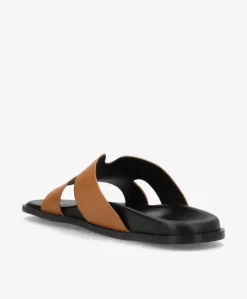 RAE - Cognac læder - Flade sandaler Dame