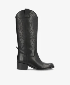 REBA LONG - Lang Støvle Dame med hæl - Sort