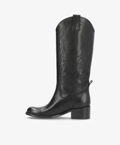 REBA LONG - Lang Støvle Dame med hæl - Sort