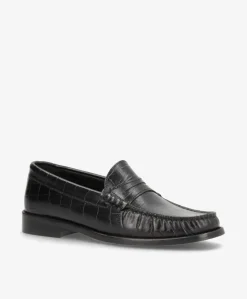 REGENT C - Dame loafer - Sort læder croco