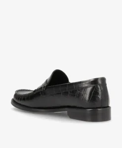 REGENT C - Dame loafer - Sort læder croco