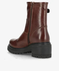 RIVET - Mørkebrun læder - Biker støvler Dame