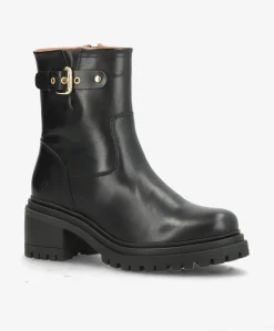 RIVET - Sort læder - Biker støvler Dame