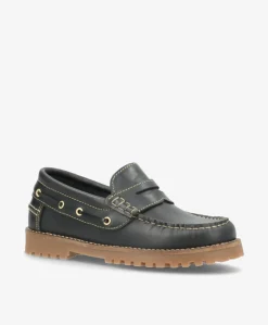 RUDDER L - Sort læder - Loafers Unisex Sejler