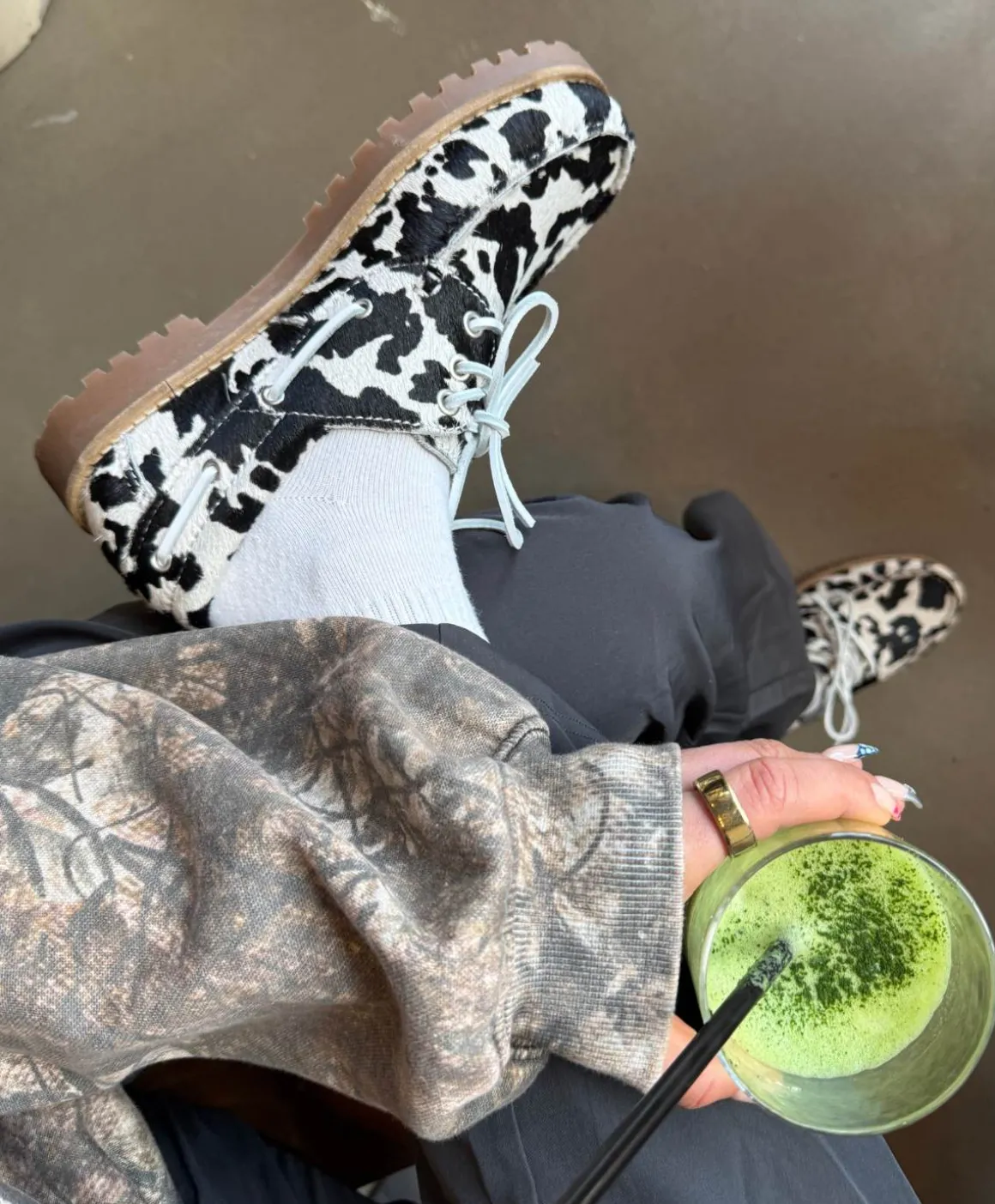 RUDDER X Ha - Cow sort - Pony hair læder - Sejlersko