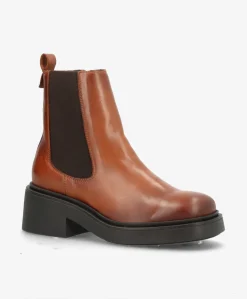 SADDLE - Brun læder - Chelsea støvler Dame