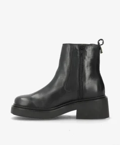 SADDLE - Sort læder - Chelsea støvler Dame