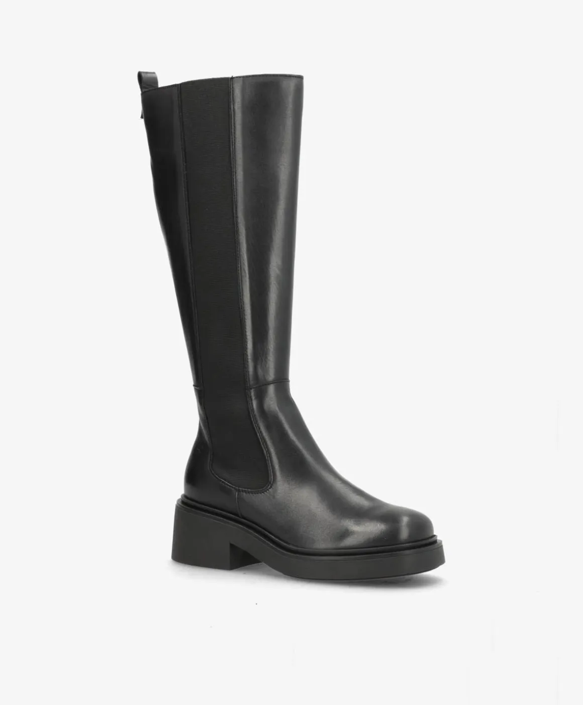 SADDLE LONG - Sort læder - Lange støvler Dame