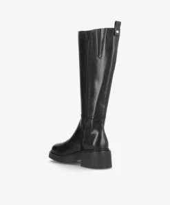 SADDLE LONG - Sort læder - Lange støvler Dame