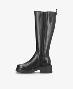 SADDLE LONG - Sort læder - Lange støvler Dame