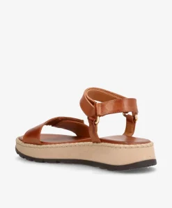 TILDE - Brun læder - Sandaler platform Dame