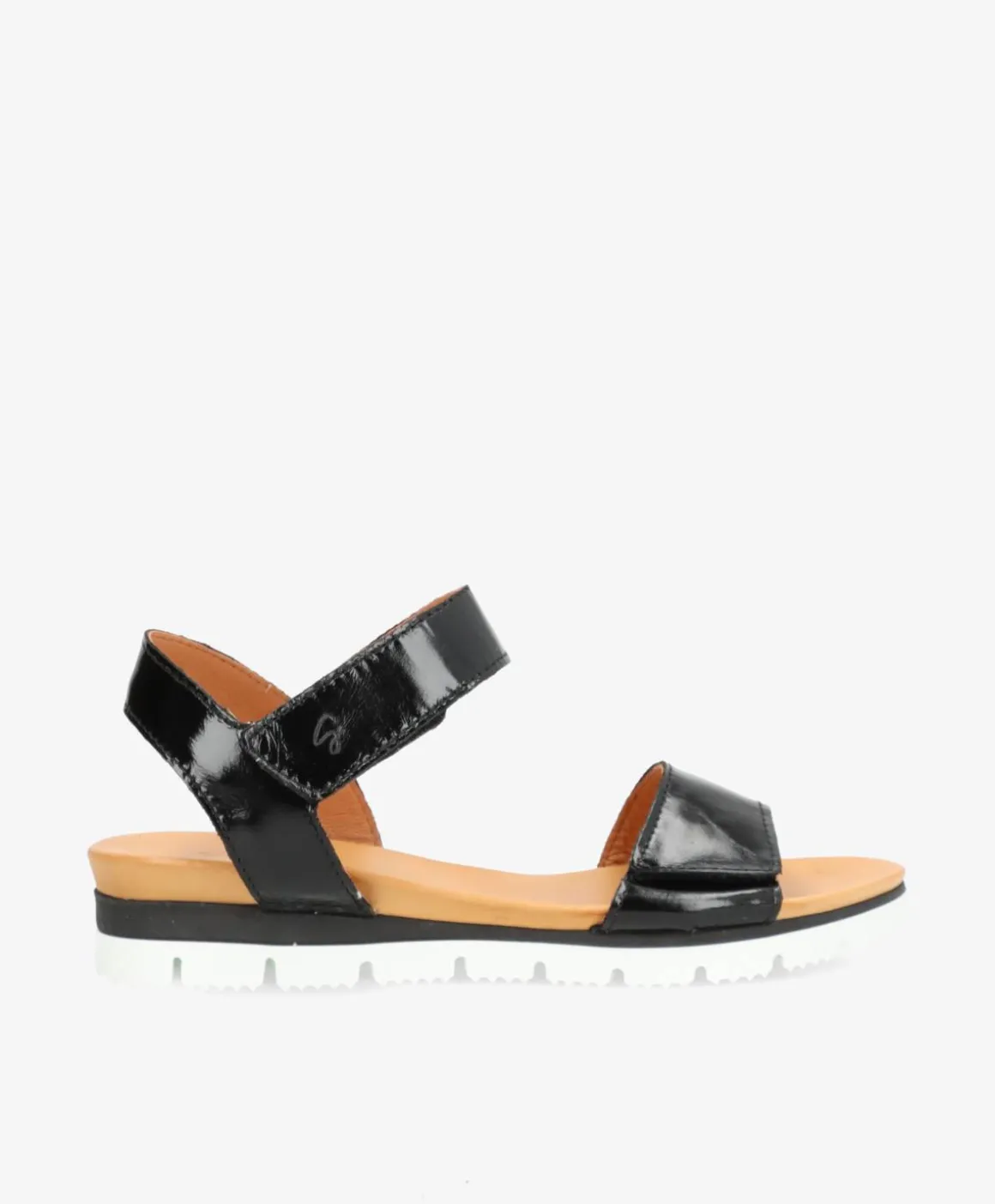 TOSCANA P - Sort lak læder - Flade sandaler