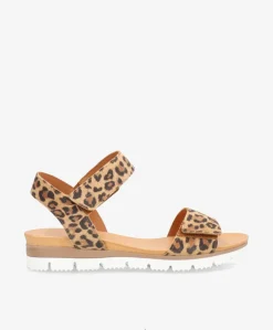 TOSCANA S - Leopard ruskind - Flade sandaler