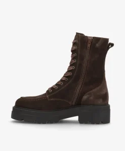 VALLEY S - Mørkebrun ruskind - Snørestøvle Dame