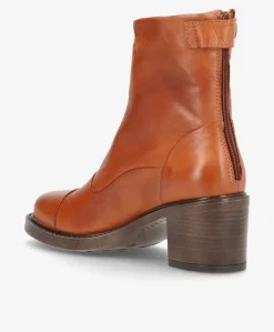 VICTORIA Brun - Ankel støvle med hæl - læder