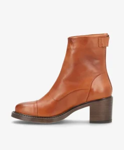 VICTORIA Brun - Ankel støvle med hæl - læder